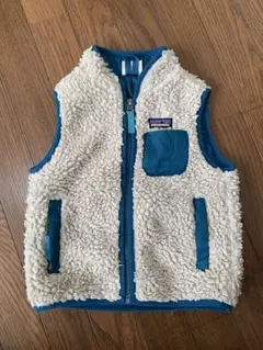 Patagonia ベビーベスト ベージュ/青 2T
