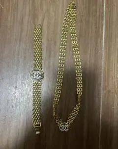 ゴールドチェーン ネックレスとブレスレット セット