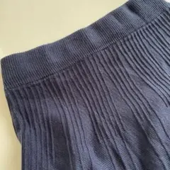 フレアスカート　裾刺繍 ひざ丈スカート　ウエストゴム