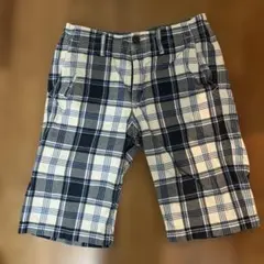 BACK NUMBER ネイビー系チェックショートパンツ Mのサムネイル