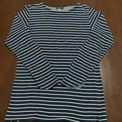 値下げしました！TKタケオキクチメンズレディースネイビーボーダーロングTシャツ