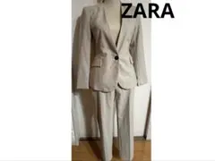 ベージュ ブレザー パンツ セット　ZARA セレモニー　ノーカラージャケットS