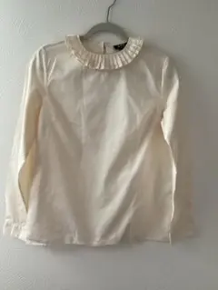 A.P.C. フリル付きアイボリー長袖シャツ 34