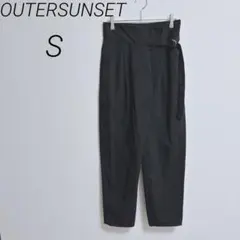 【OUTERSUNSET】ブラック ラップパンツ S