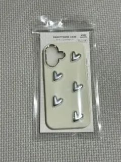 iPhone16ケース メタルハート ホワイト