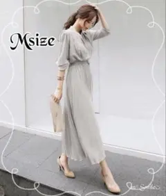 【新品】ラス１❣️レディース フォーマル プリーツ ワンピース M グレー ④