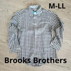 m*n様 ブラウン・ホワイト チェック 長袖シャツ ブルックスブラザーズ M～Ｌ