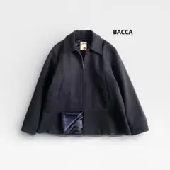 BACCA ダブルクロスヘビーメルトン ジップブルゾン カシミヤ混 バッカ 濃紺