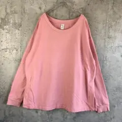 Y3340古着　トレーナー　スウェット　ピンク　無地　90s Y2K