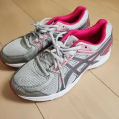 asics　 グレー ピンク ランニングシューズ
