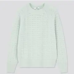 UNIQLO ライトスフレヤーンポインテールクルーネックセーター（長袖）【M】