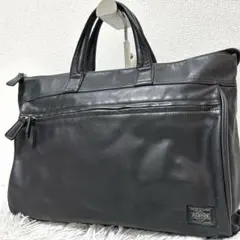 【廃盤✨美品/オールレザー】ポーター　ブリーフケース　ブラック　人気　A4可能