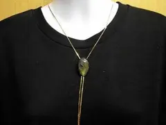 天然石 ラブラドライトループタイ(ロングネックレス)　　230908729