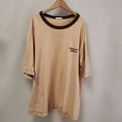 GUメンズ 前を向いて行こう刺繍入り リンガーTシャツ XLのサムネイル
