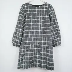 【インデックス】白×グレーのチェック柄チュニック　ワンピース　M