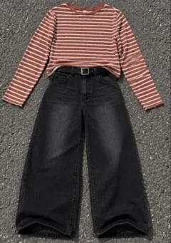 archive ボーダー ロンT y2k cityboy 古着短丈