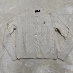 未着用✨ポロラルフローレン カシミヤ混　ケーブルニット カーディガン　L