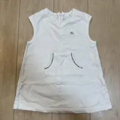 バーバリー　ホワイト ノースリーブ ワンピース 90cm