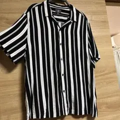 H&M ストライプ柄 半袖シャツ レギュラーフィット XLのサムネイル
