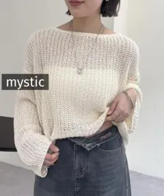 0414 mystic バックスリットニット アイボリー