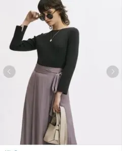 Mila Owen オーガニックリブ七個分袖ニット