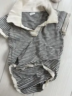 Cottoli ストライプロンパース 70