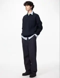 UNIQLO タックワイドパンツ/丈長めのサムネイル