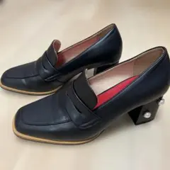 ブラック　赤　パール　パンプス　ローファー