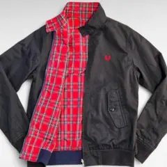 フレッドペリー　 L相当 リバーシブル ハリントンジャケット　黒 スイングトップ