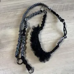 3wayパラコード　スマホショルダー　スマホストラップ ブラック×グレー