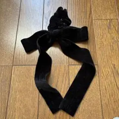 ベロア素材 リボン ヘアゴム