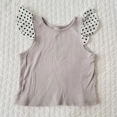 プティマイン　ノースリーブ　肩フリル　女の子　80cm 綿100％