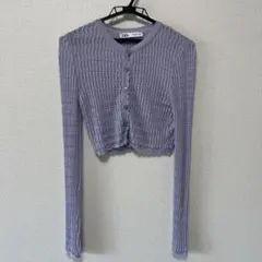 ZARA ラベンダー 長袖カーディガン
