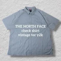 THE NORTH FACE 半袖チェックシャツ XL グリーン 速乾 テック系のサムネイル