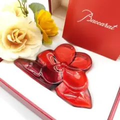 バカラ クリスタル フラワー オブジェ レッド 箱付き 廃盤 希少のサムネイル