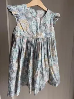 花柄 フリルスリーブ ノースリーブ ワンピースのサムネイル