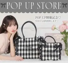 ミシェルマカロン ノベルティ リボンギンガムチェックバッグ 【Sサイズ