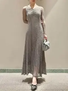 【新品タグ付き】スナイデル フロントギャザーレースドレス