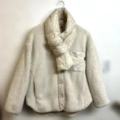 ユニクロmarimekko ボアフリースカーディガン　マリメッコマフラー付き