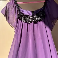パープル　シフォン　13号　ワンピースドレス　オケージョンドレス