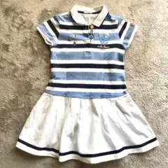 ミキハウス　半袖ボーダーワンピース　120サイズ　マリン柄　miki HOUSE