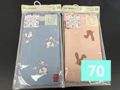 新品⭐︎ユニクロ　70 ボディスーツ　2枚セット 肌着　出産準備　半袖　ロンパース