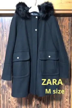 【最終値下げ 】ZARA コート ファーフード付き