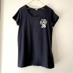 GU 半袖Tシャツ ロゴが可愛い　Lサイズ　ネイビー