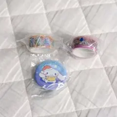 シナモロール くら寿司 ビっくらポン 缶バッジ マスキングテープ 3個セット