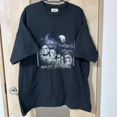 USA製 マウントラッシュモア 大統領 オオカミ アニマルプリント Tシャツ