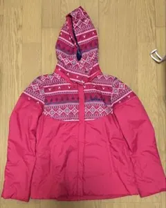 【美品】adidas アディダス　ノルディック柄 ピンク ダウンジャケット