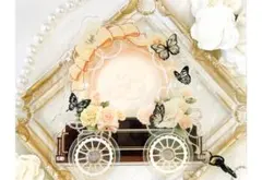 アクリルフレーム　馬車型アクリル缶バッジフレーム　イエロー　G.triGer