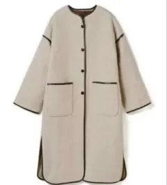 GRL ライナー付きパイピングノーカラーコート[k9024v]