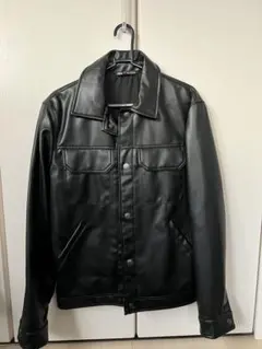 ZARA ヴィンテージ　レザー　ライダースジャケット　ブラック 新品】ザラ ZARA ヴィンテージ レザーダブルライダース
